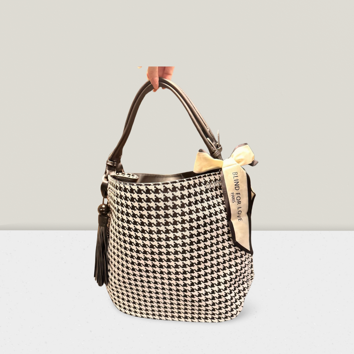 Elegante Hahnentritt-Tasche