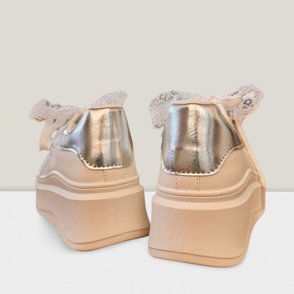 Plateau-Sneakers mit Bling-Bling