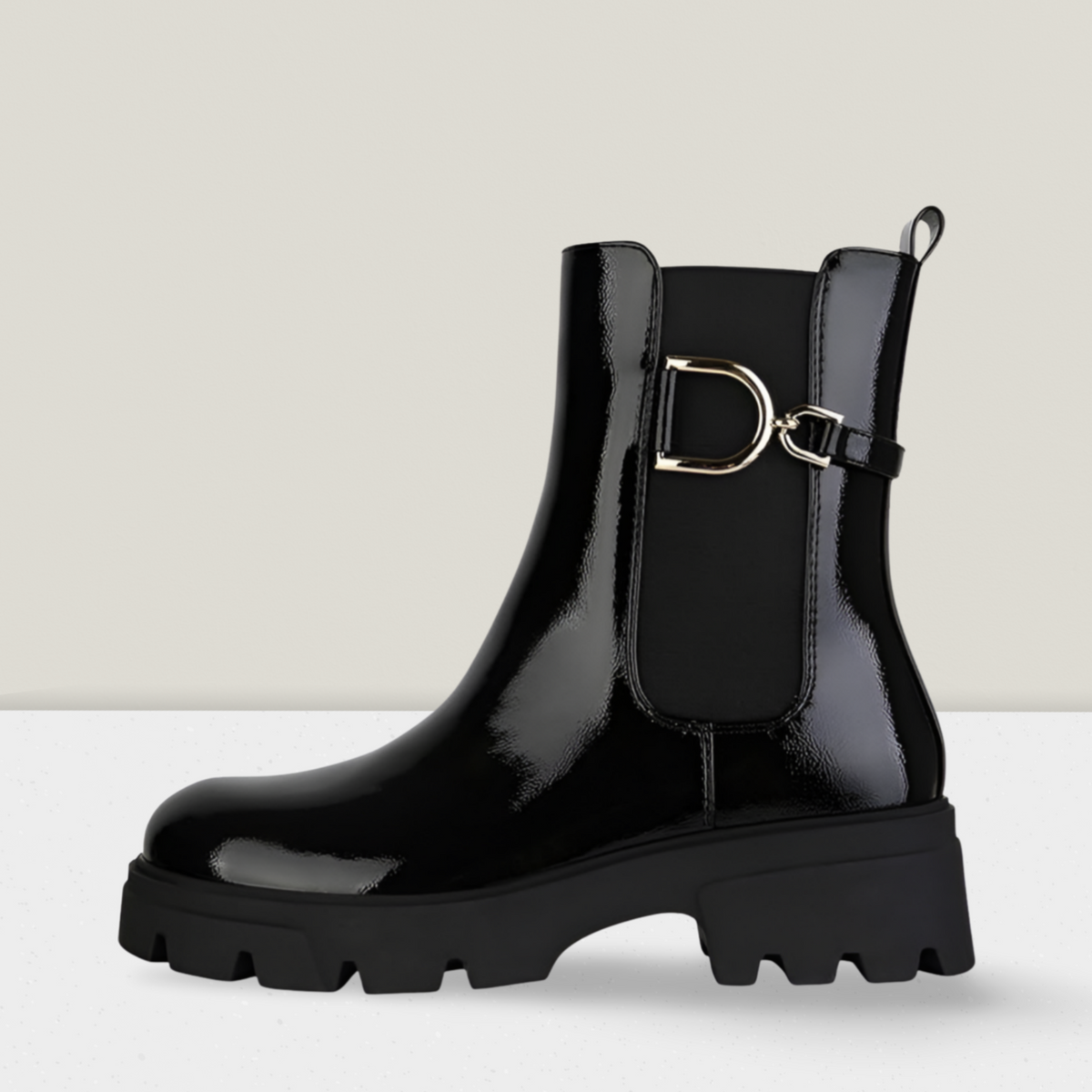 Lack-Optik Stiefeletten