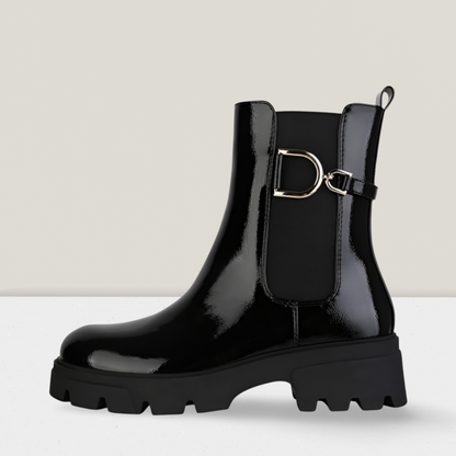 Lack-Optik Stiefeletten