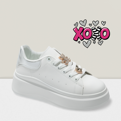 Plateau-Sneakers mit Bling-Bling