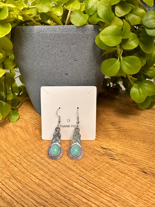Boho Vintage Ohrringe mit Türkisstein ✨