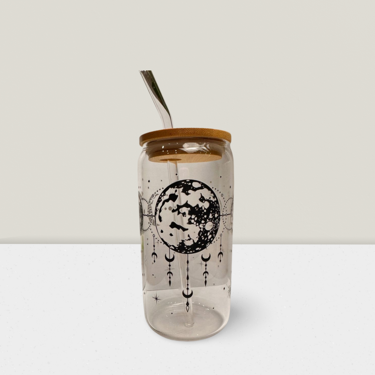Trinkglas Erde-Mond-Sterne