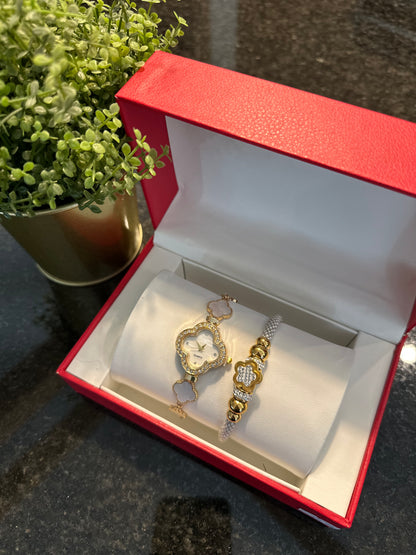 Luxuriöses Uhren-Set mit Armband