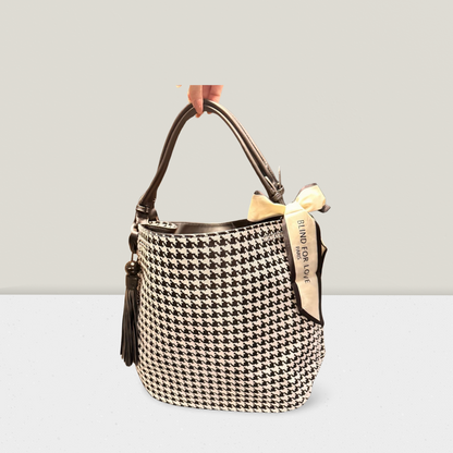 Elegante Hahnentritt-Tasche
