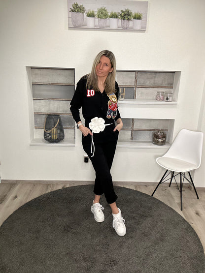 Cardigan mit Bären-Patch – Cute meets Cool!