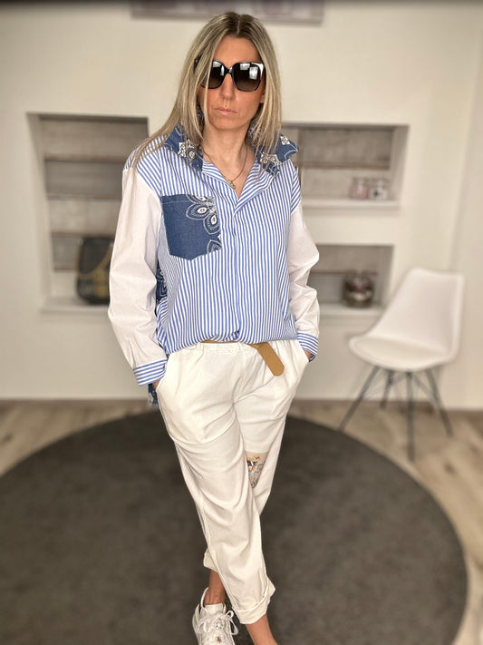 „Mix & Match“ Bluse – Streifenliebe trifft Paisley-Chic!