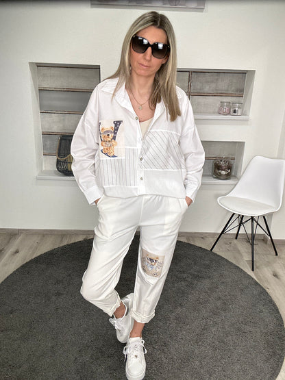 Patchwork-Bärchenbluse – Cozy trifft Cool! 🐻✨