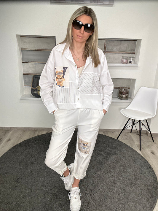Patchwork-Bärchenbluse – Cozy trifft Cool! 🐻✨