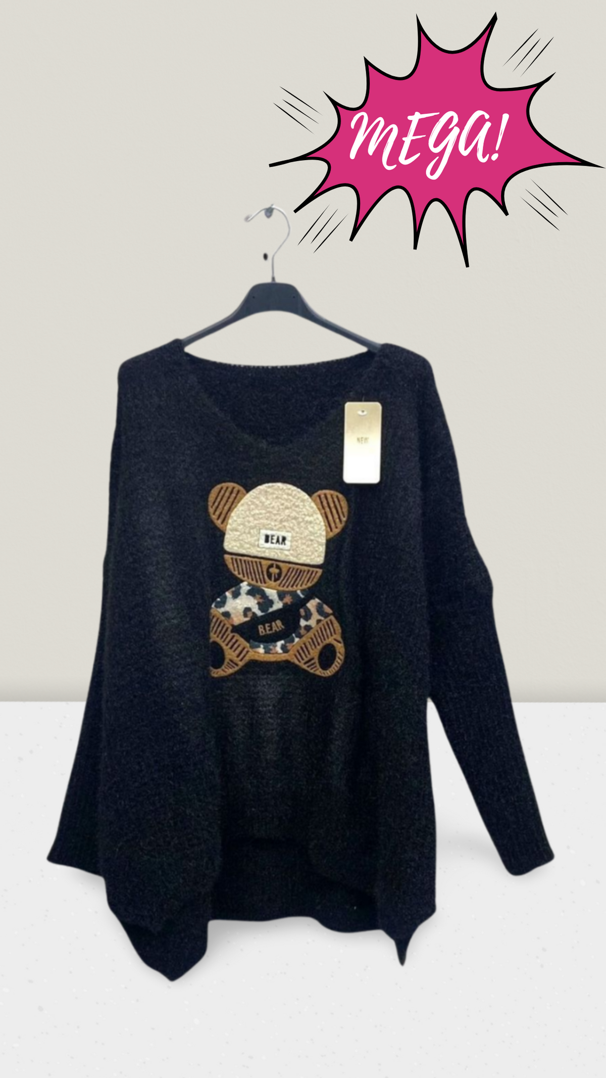 Oversize-Pullover mit Teddy