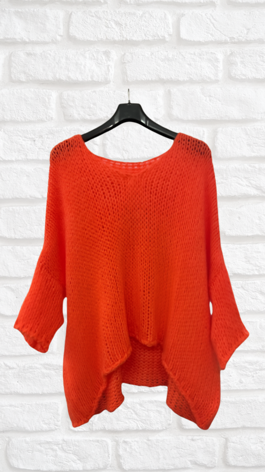 Langer Strickpullover