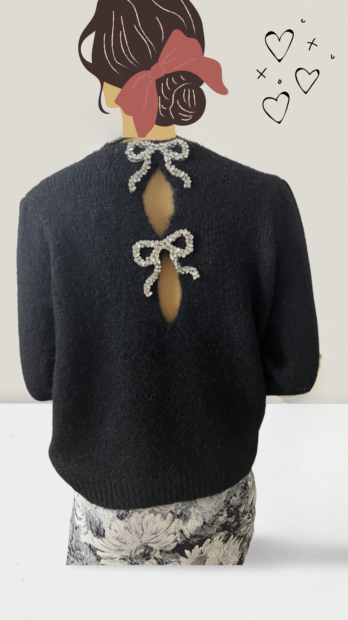 Pullover mit funkelnden Strassschleifen